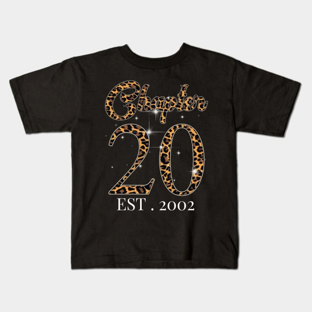 Chapter 20 Est. 2002 leopard Pattern Kids T-Shirt by JustBeSatisfied